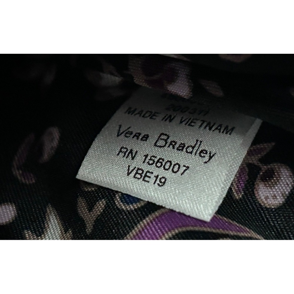Vera Bradley XL Campus Backpack Women Black Felicity Floral Excellent Quilted - Picture 9 of 16